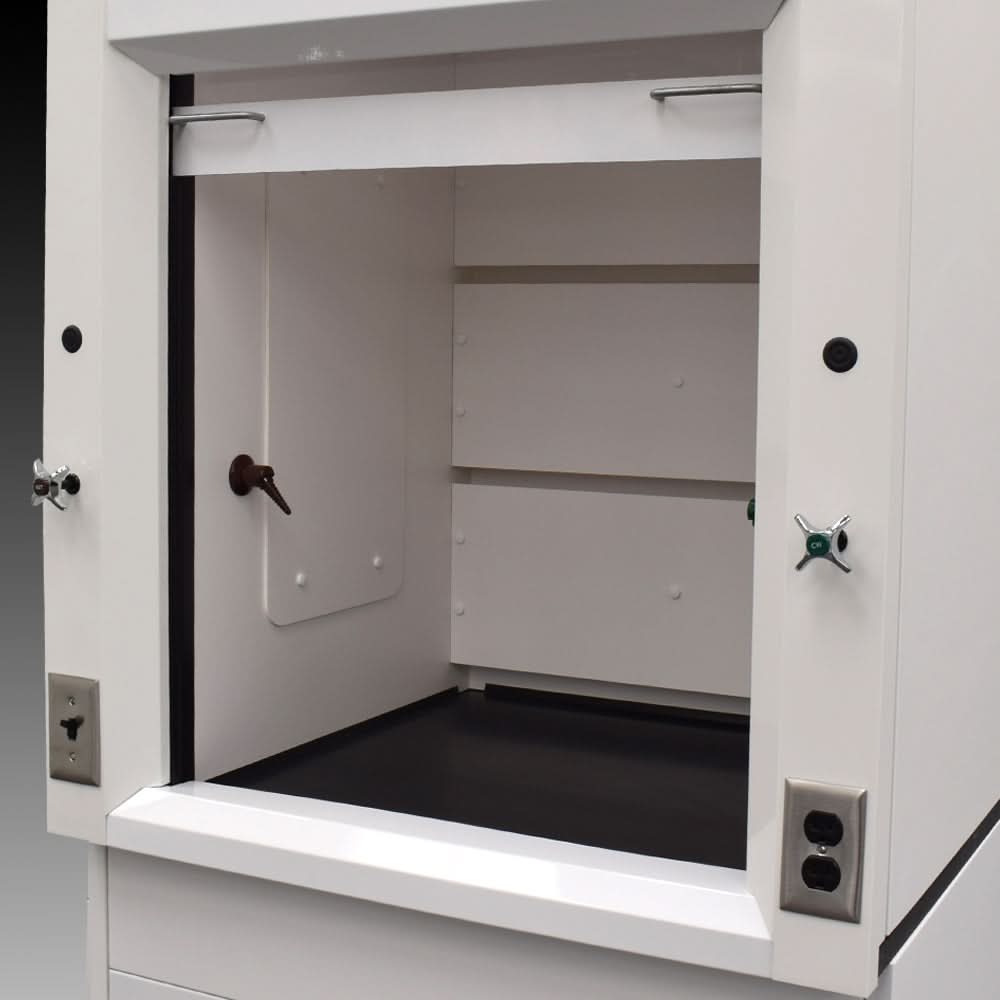 3′ Fisher American Fume Hood w/ Flammable Storage & 5′ Laboratory Cabinet Group