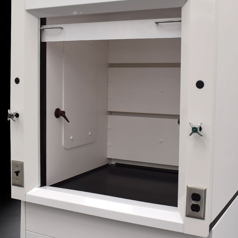 3′ Fisher American Fume Hood w/ 10′ Cabinets