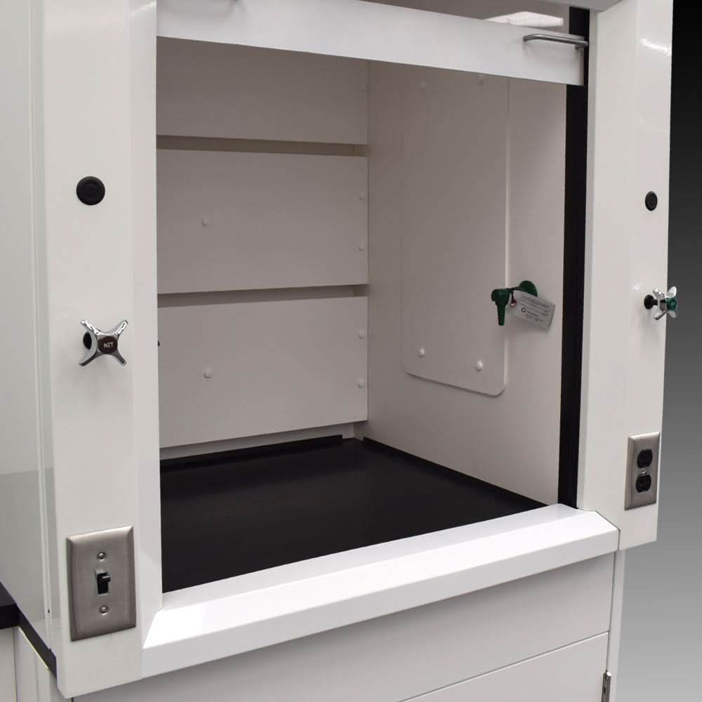 3′ Fisher American Fume Hood w/ Flammable Storage & 5′ Laboratory Cabinet Group