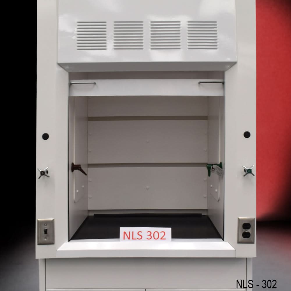 3′ Fisher American Fume Hood w/ Acid Cabinets