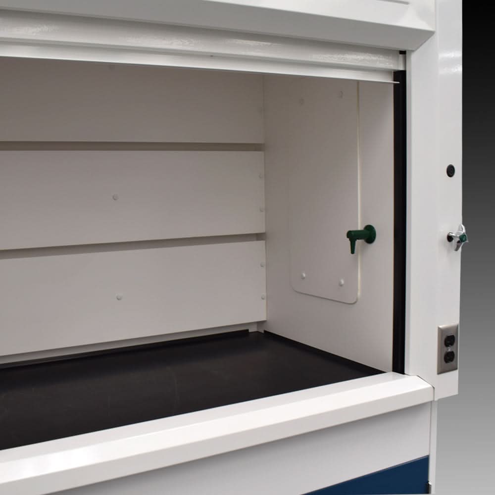 4′ Fisher American Fume Hood w/ General Storage 4′ Laboratory Cabinets
