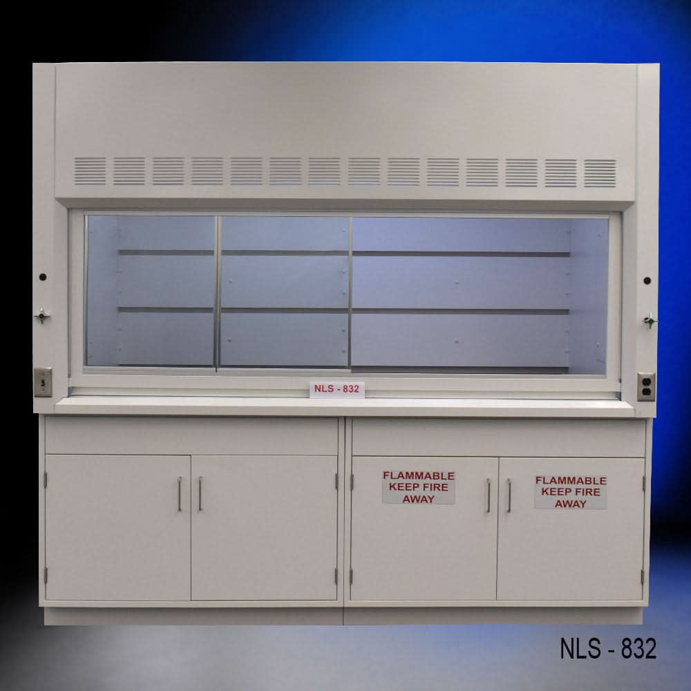 8′ x 4′ Fisher American Fume Hood w/ Flammable Cabinets