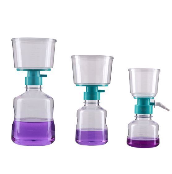 Nest Vacuum Filtration Systems Filter Tops and Receiving Bottles, PVDF