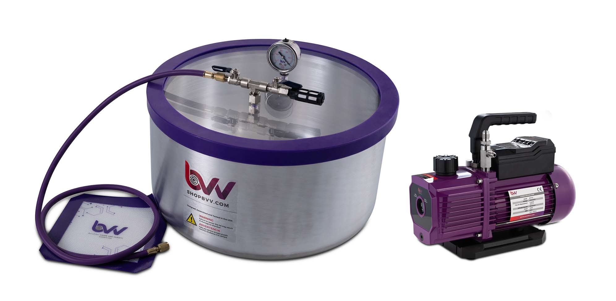 7 Gallon Aluminum Vacuum Chamber and V9D 9CFM Two Stage Vacuum Pump Kit