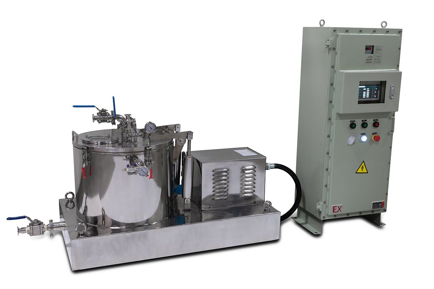 Certified 45L Jacketed Stainless Steel Centrifuge with Explosion Proof Motor and Siemens Controller