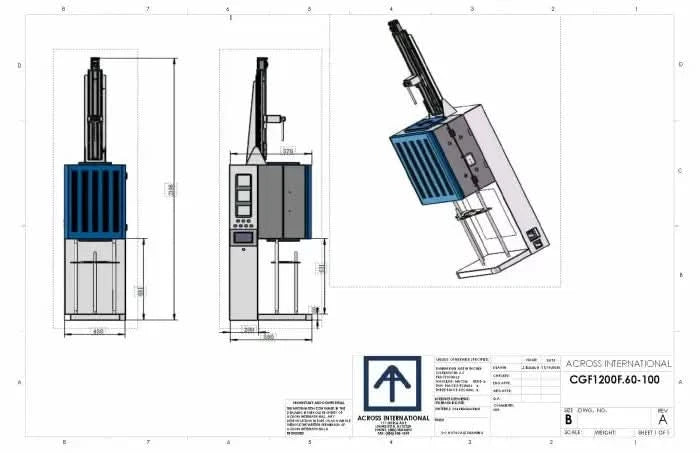 Across International Bridgman Crystal Growth Tube Furnace 1200C 60-100mm OD 3-Zone with Kanthal Heating Elements & Swing-Open Chamber