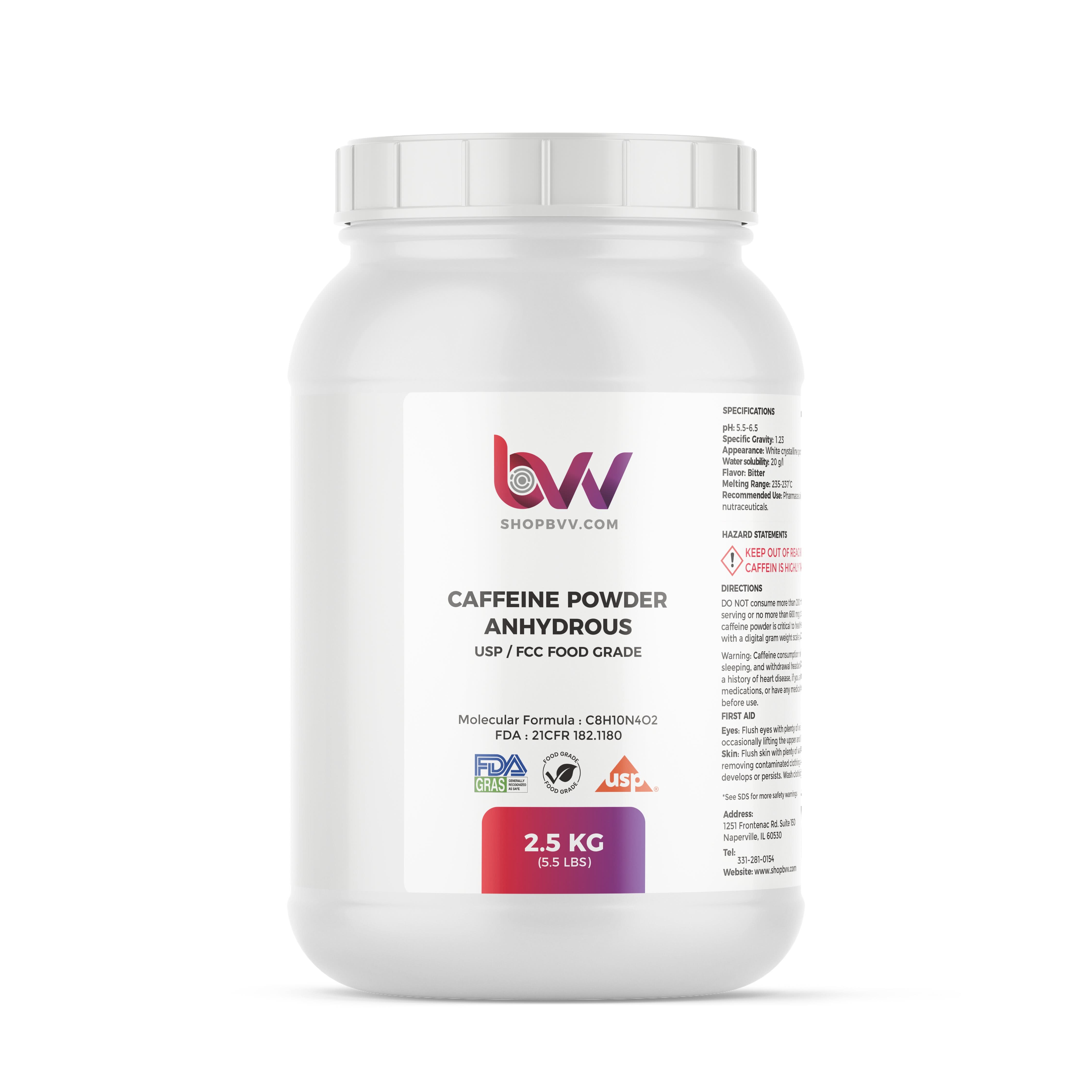 BVV Caffeine Powder USP/FCC/Food Grade