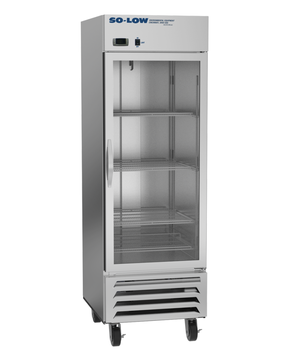 2ºC to 8ºC, 23 cu. ft. single glass door, Cycle Defrost, 115 v.