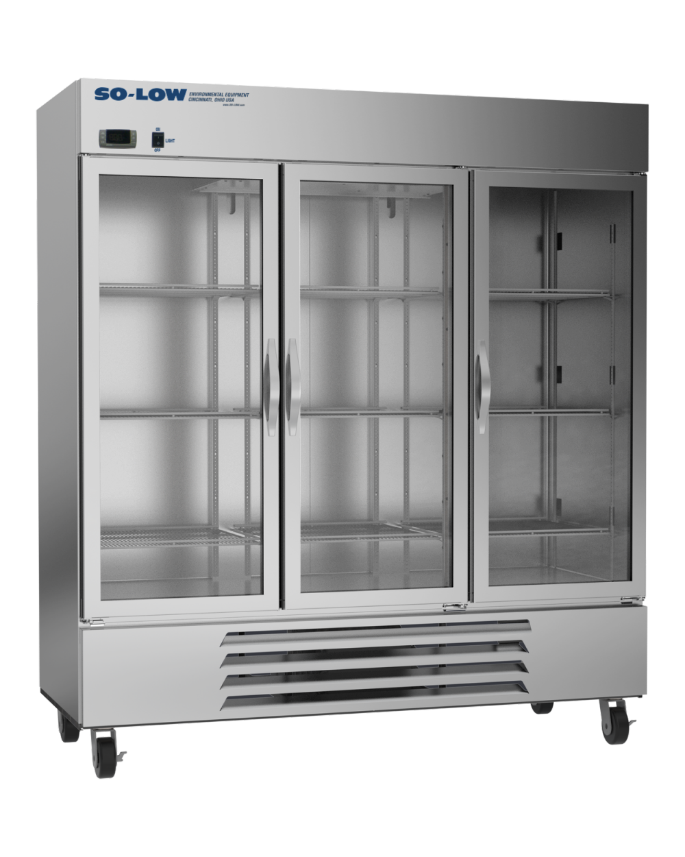 2ºC to 8ºC, 72 cu. ft. three glass doors, Cycle Defrost, 115 v.