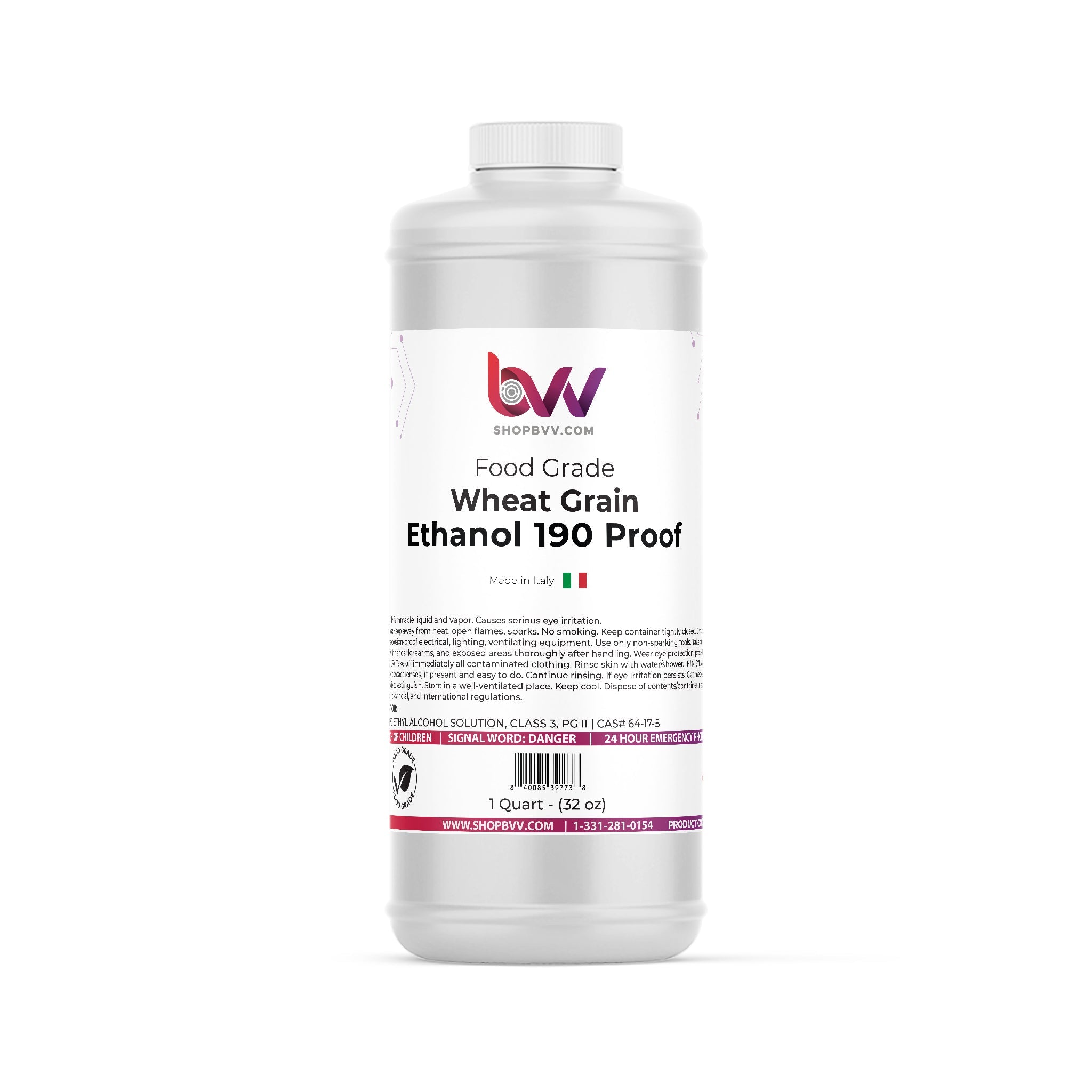 190 Proof Wheat Alcohol - Food Grade - Excise Tax Included