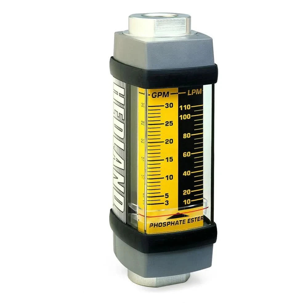 Hedland 6000psi Stainless Flow Meter for Phosphate Ester Fluid, 1/2 NPT, 0.1 to 1.0 GPM