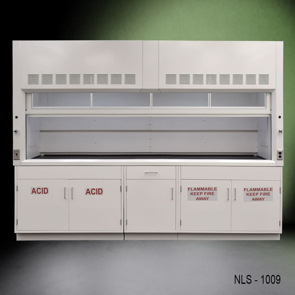 10′ Fisher American Chemical Fume Hood w/ ACID & Flammable Storage