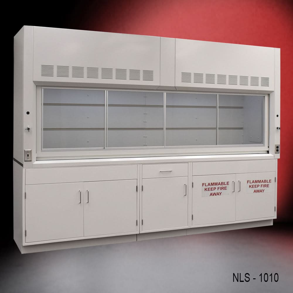 10′ Fisher American Laboratory Fume Hood w/ Flammable & General Storage