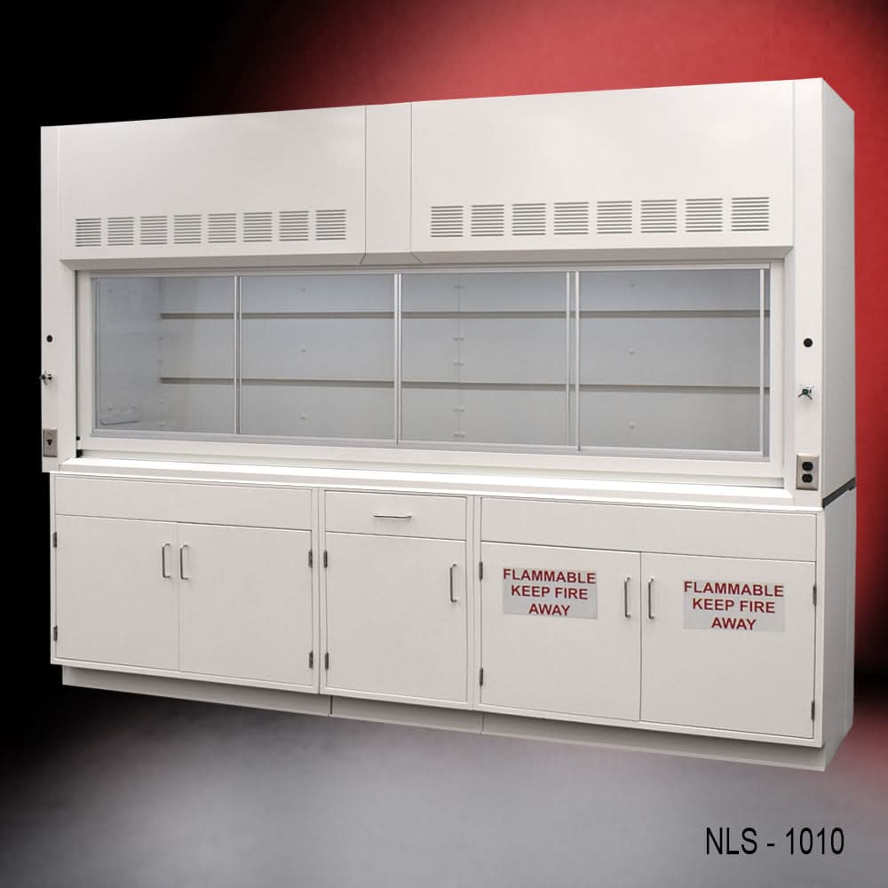 10′ Fisher American Laboratory Fume Hood w/ Flammable & General Storage