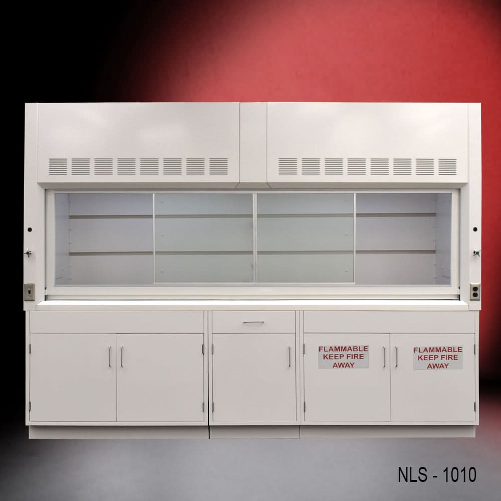 10′ Fisher American Laboratory Fume Hood w/ Flammable & General Storage