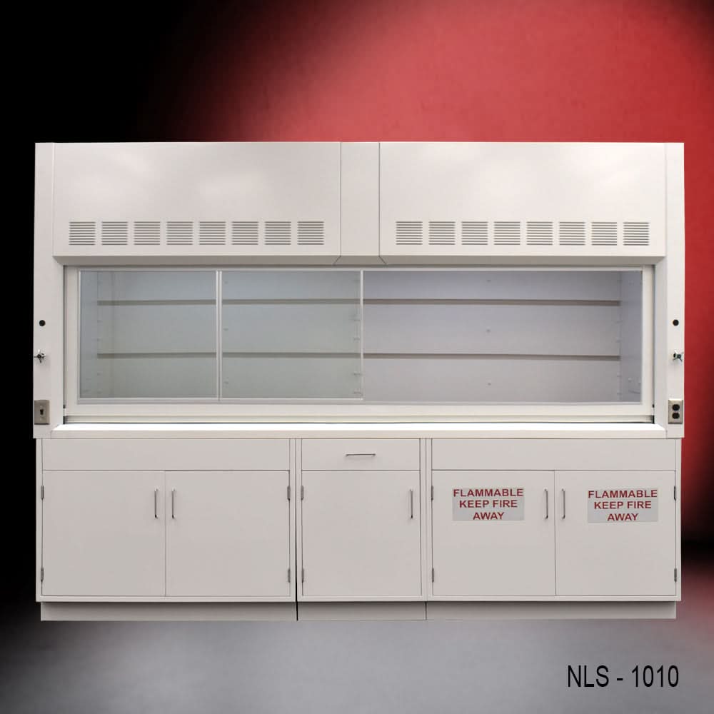 10′ Fisher American Laboratory Fume Hood w/ Flammable & General Storage