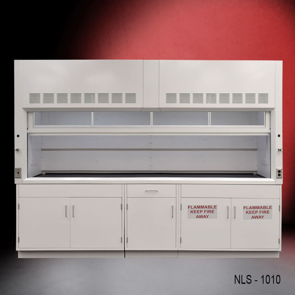 10′ Fisher American Laboratory Fume Hood w/ Flammable & General Storage