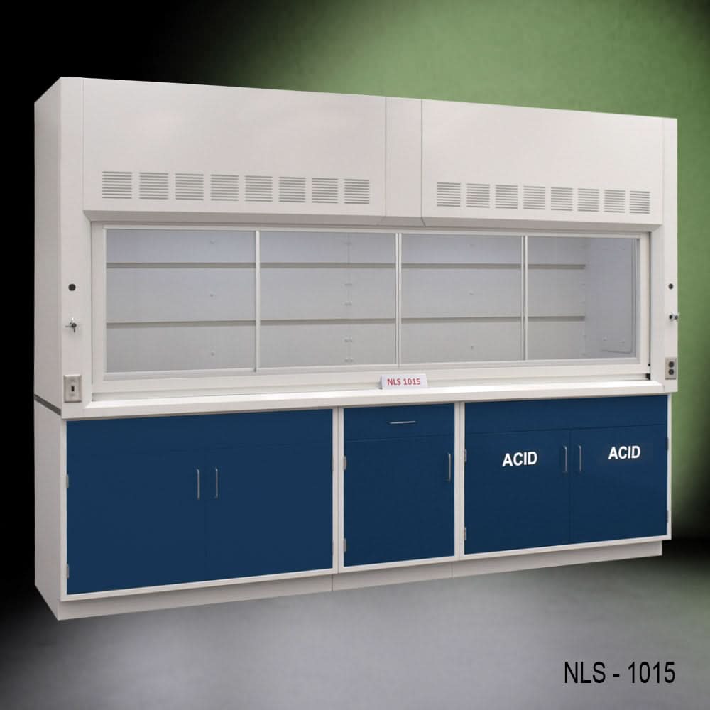 10′ Fisher American Fume Hood w/ ACID & General Storage