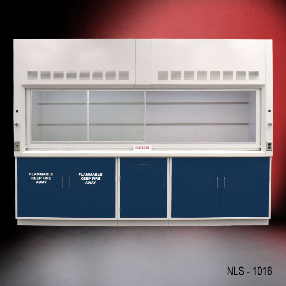 10′ Fisher American Fume Hood w/ Flammable & General Storage