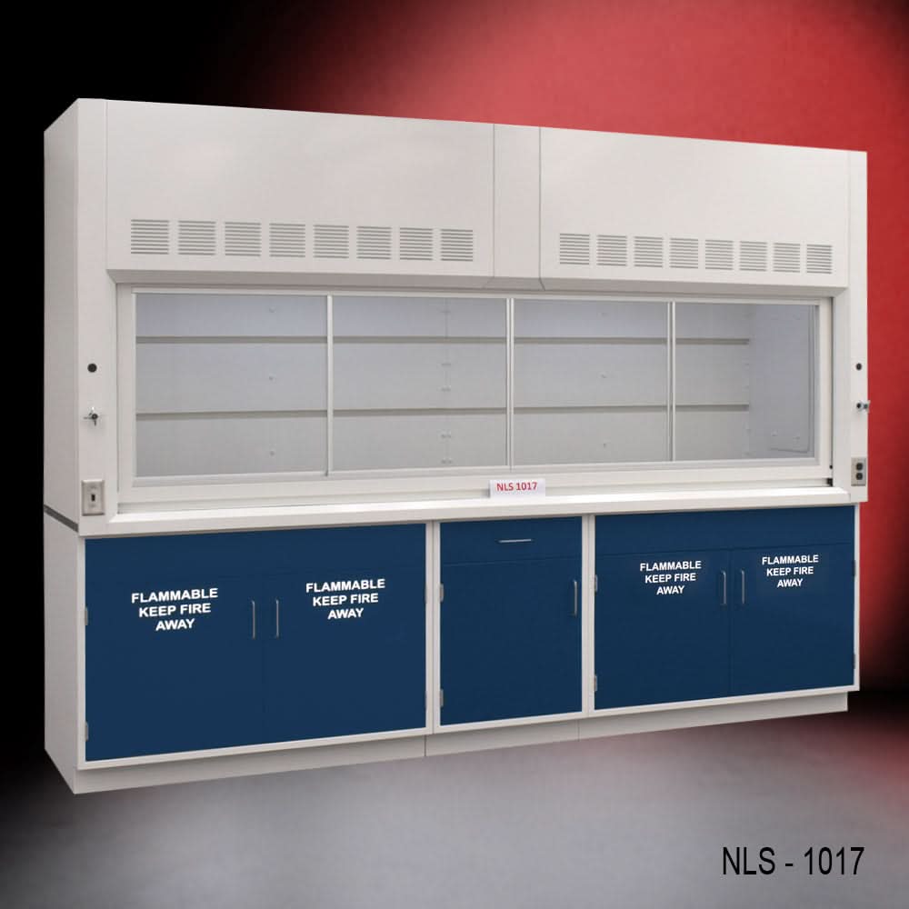10′ Fisher American Fume Hood w/ Flammable Storage Cabinets