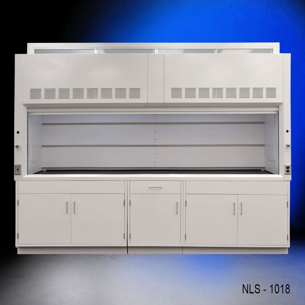 10′ x 48″ Fisher American Fume Hood w/ General Storage Cabinets