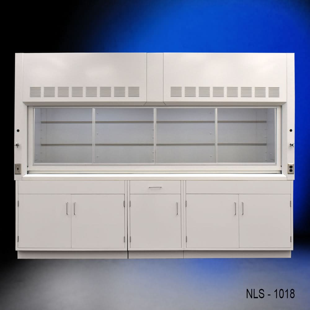 10′ x 48″ Fisher American Fume Hood w/ General Storage Cabinets