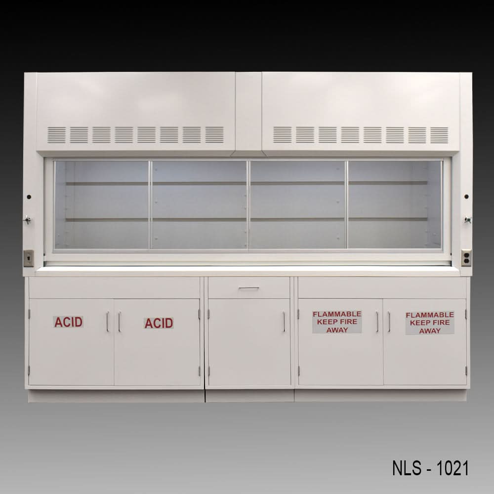 10′ x 48″ Fisher American Chemical Fume Hood w/ ACID & Flammable Storage