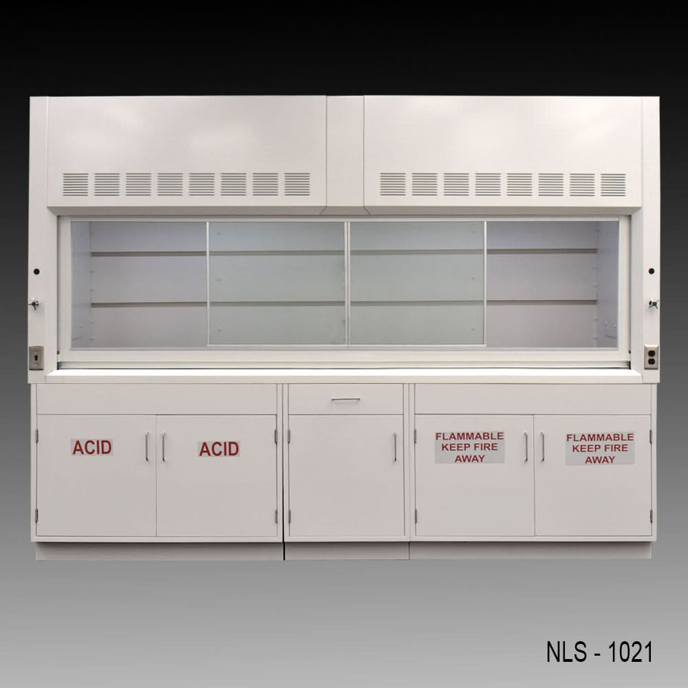 10′ x 48″ Fisher American Chemical Fume Hood w/ ACID & Flammable Storage