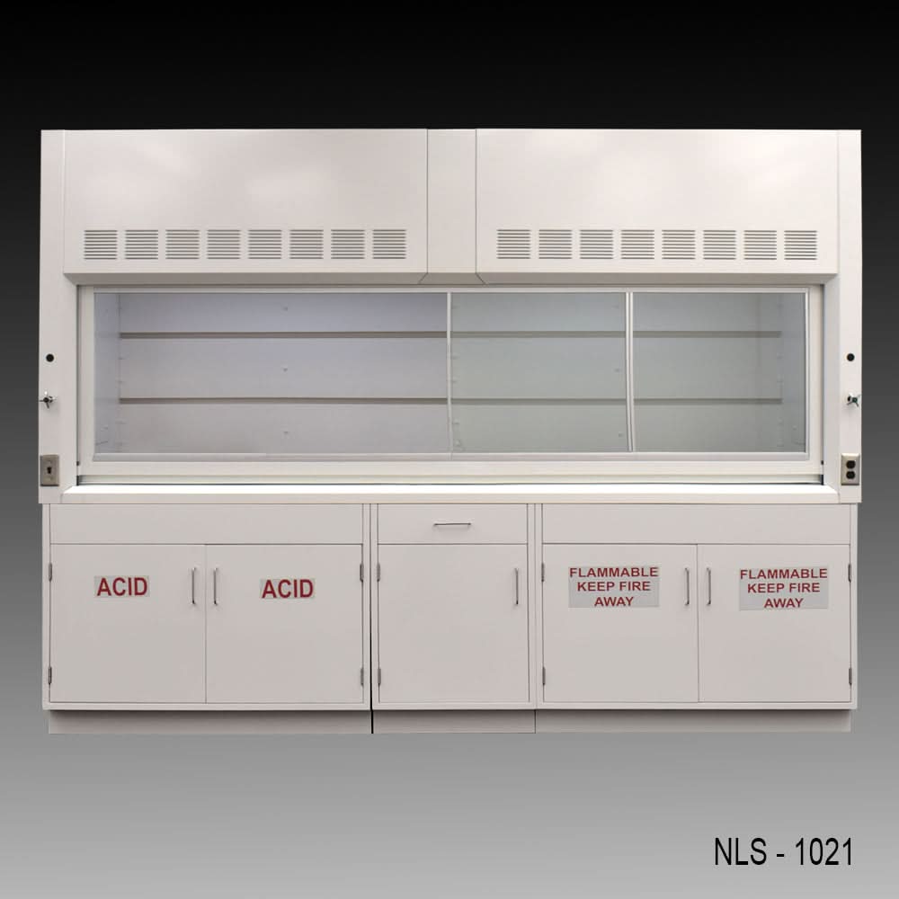 10′ x 48″ Fisher American Chemical Fume Hood w/ ACID & Flammable Storage