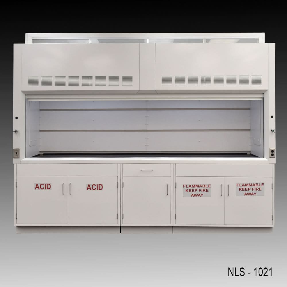 10′ x 48″ Fisher American Chemical Fume Hood w/ ACID & Flammable Storage