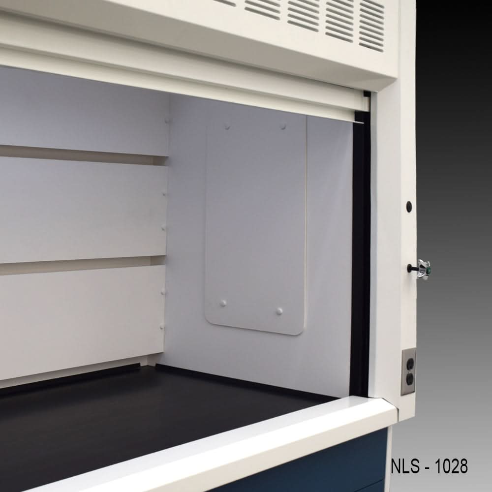 10′ x 48″ Fisher American Fume Hood w/ Blue Flammable & General Storage Cabinets