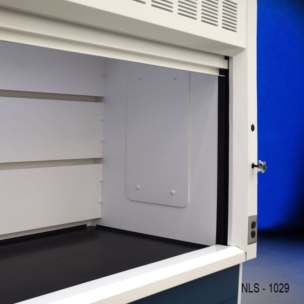 10′ x 48″ Fisher American Fume Hood w/ Blue Flammable Storage Cabinets