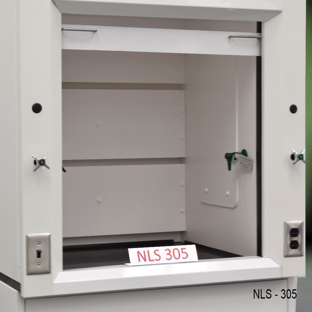 3′ Fisher American Fume Hood w/ Blue Acid Cabinets