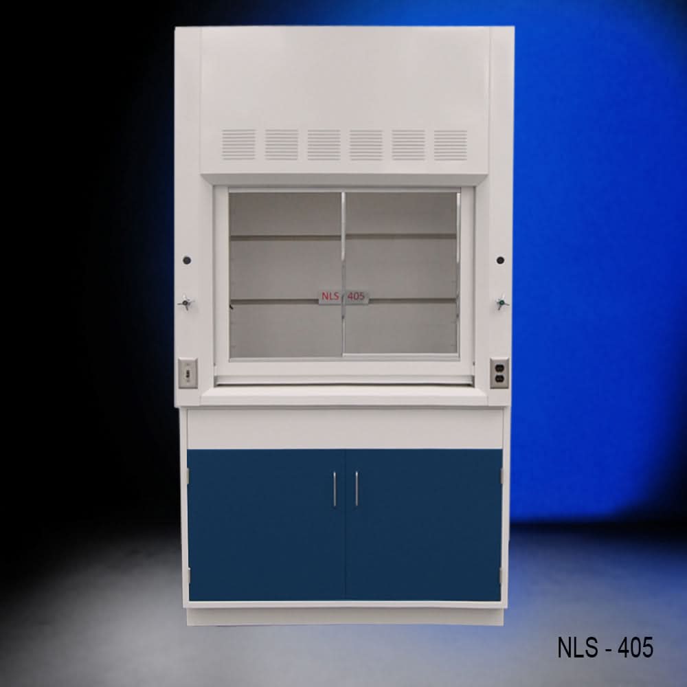 4′ Fisher American Fume Hood w/ Blue Base Cabinets