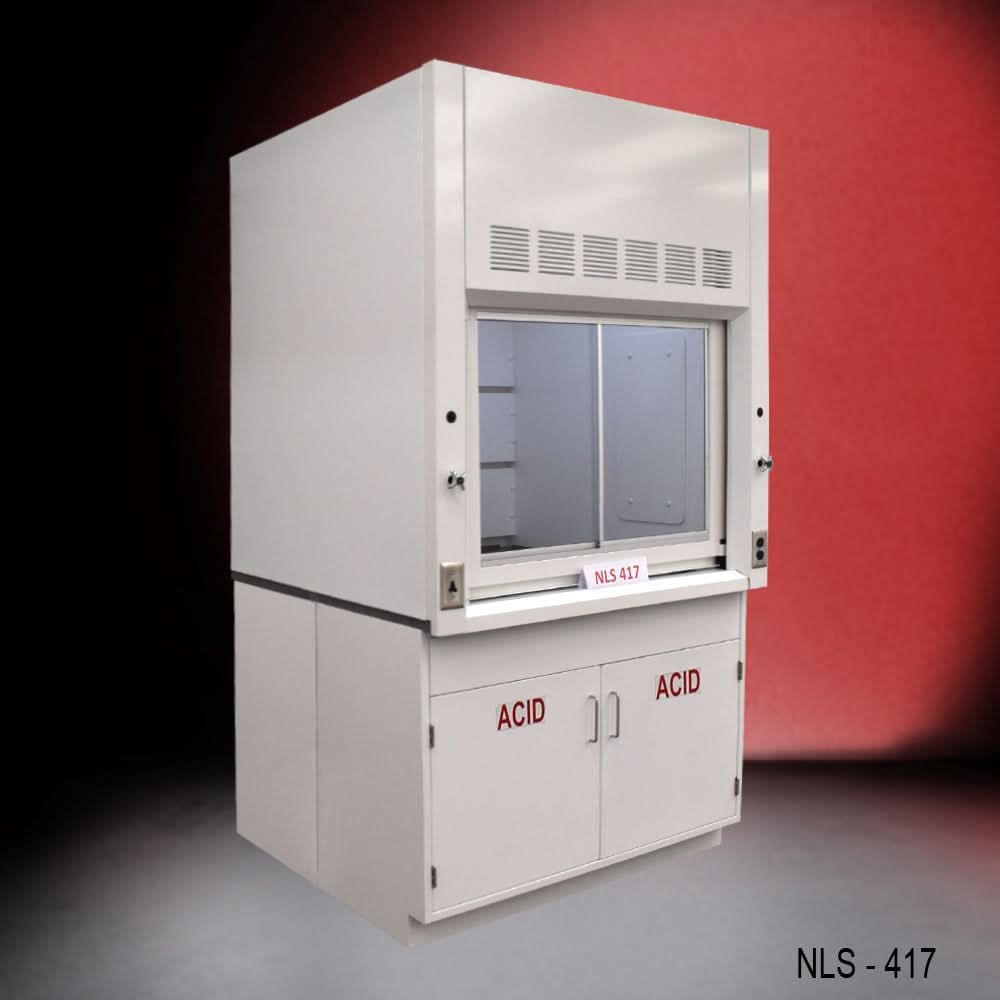 4′ x 4′ Fisher American Fume Hood w/ Acid Cabinets