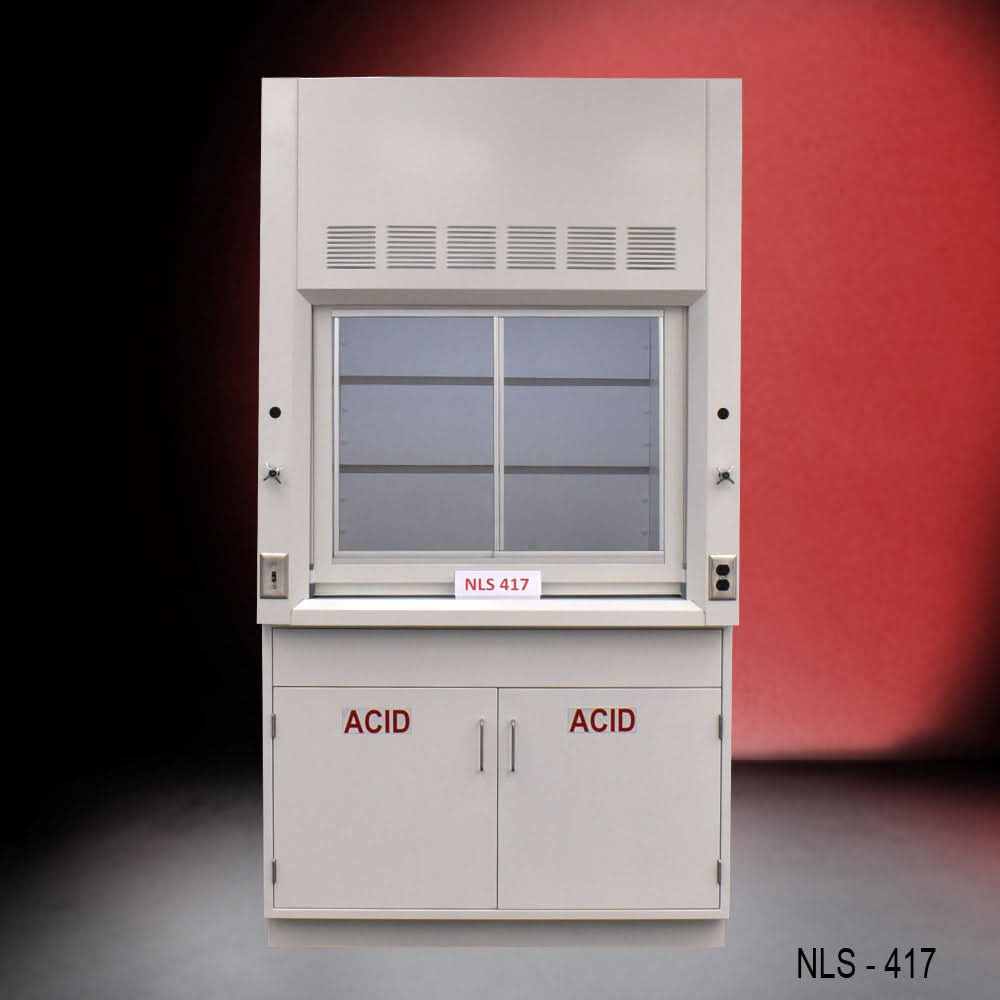 4′ x 4′ Fisher American Fume Hood w/ Acid Cabinets