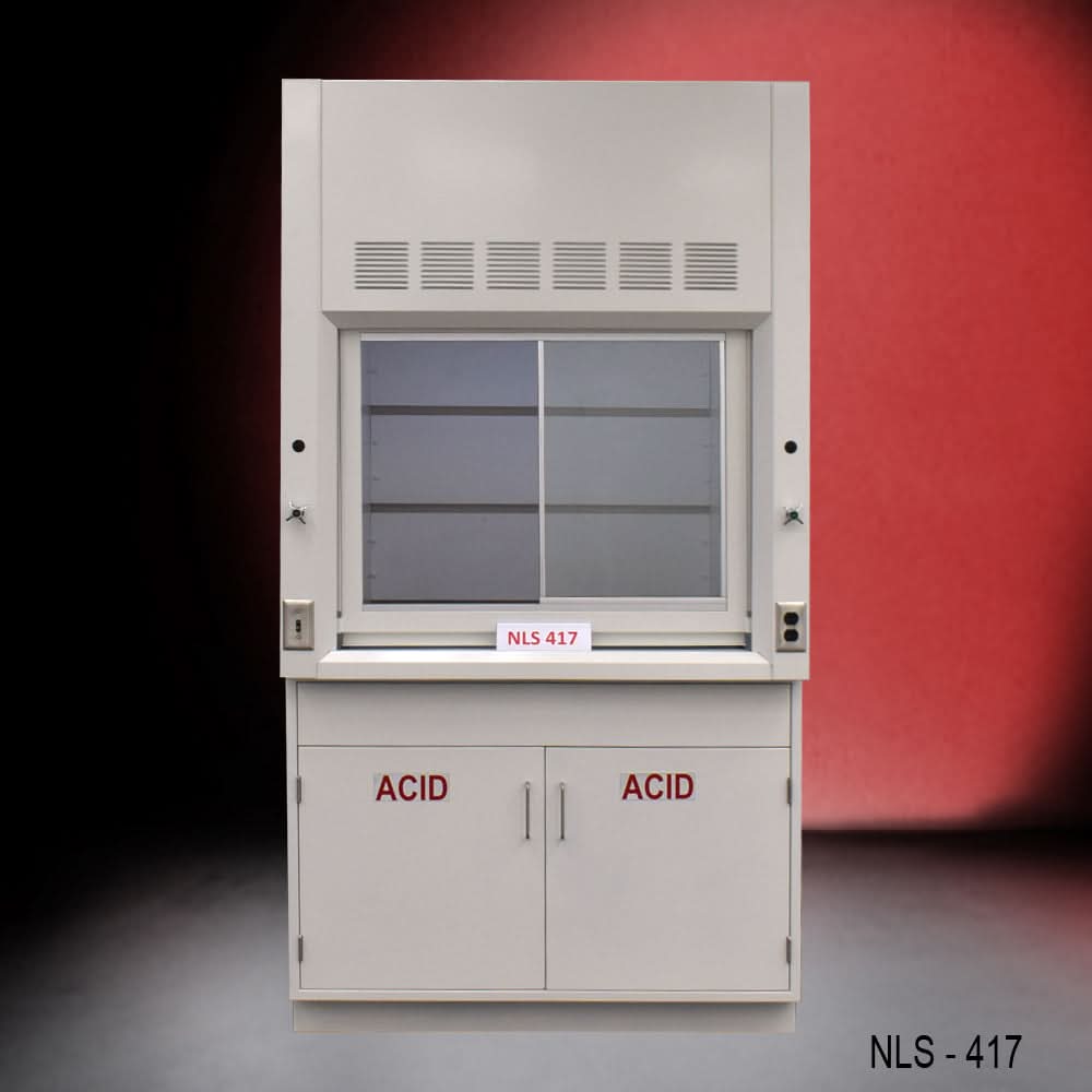 4′ x 4′ Fisher American Fume Hood w/ Acid Cabinets
