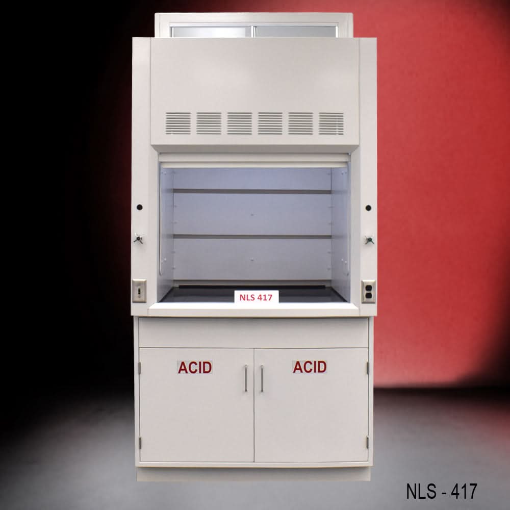 4′ x 4′ Fisher American Fume Hood w/ Acid Cabinets