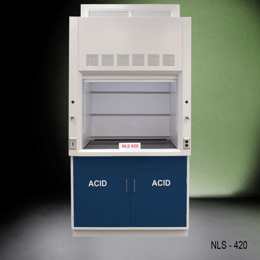 4′ x 4′ Fisher American Fume Hood w/ ACID Storage