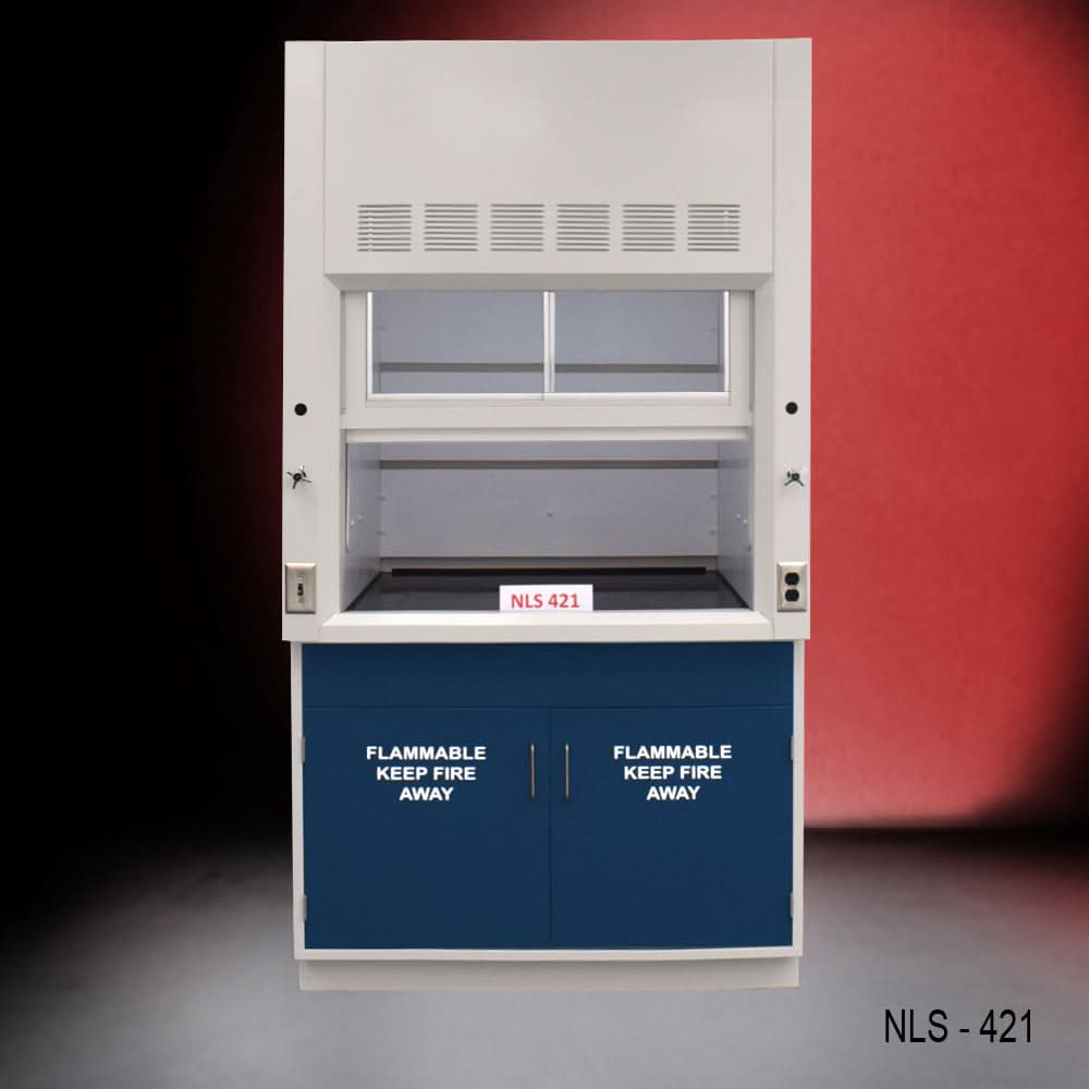 4′ x 4′ Fisher American Fume Hood w/ Blue Flammable Storage