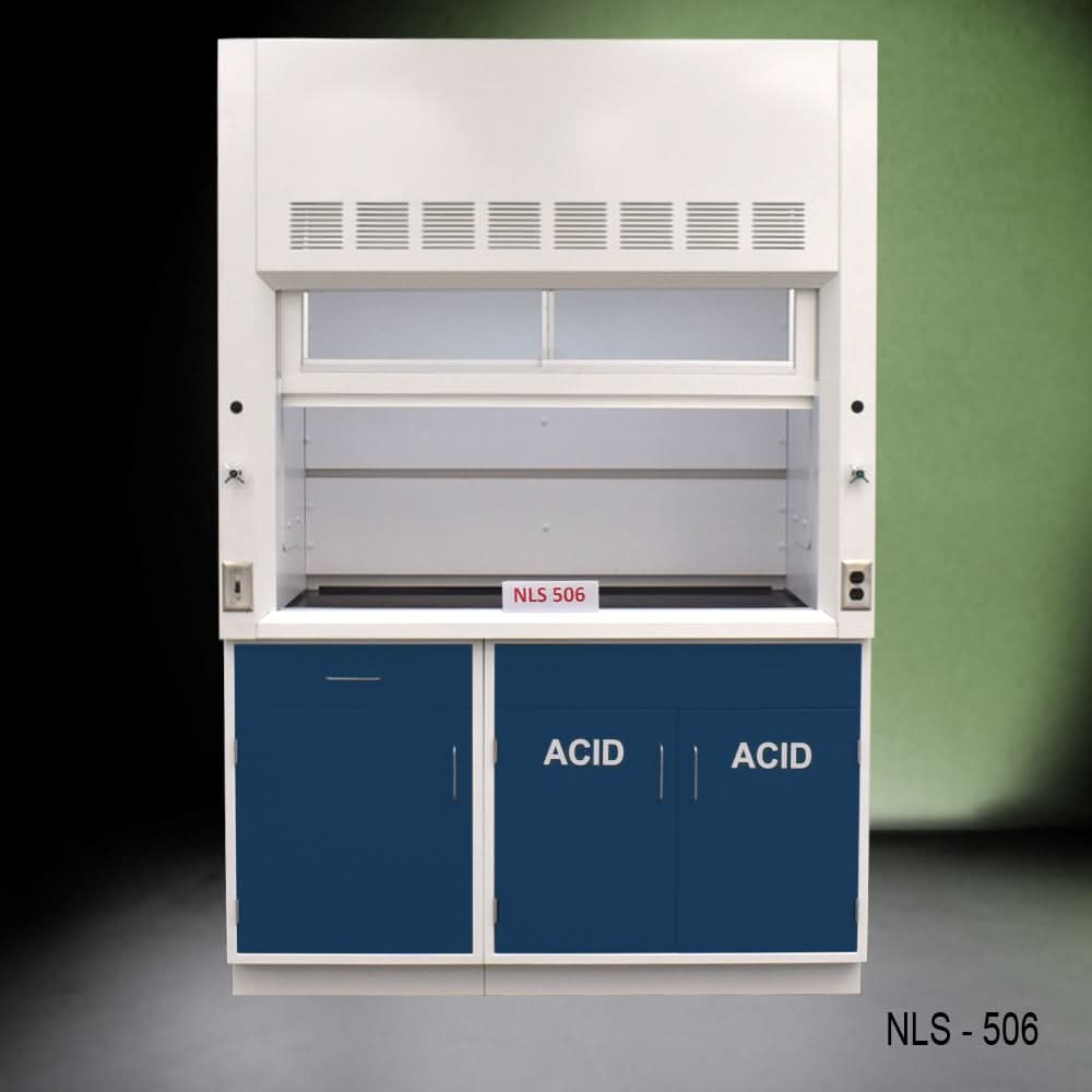 5′ Fisher American Fume Hood w/ Blue ACID Storage