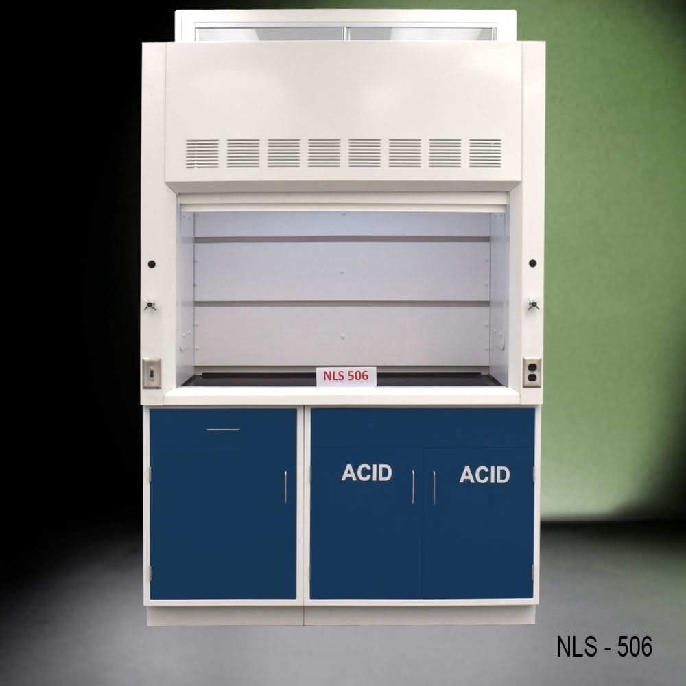 5′ Fisher American Fume Hood w/ Blue ACID Storage