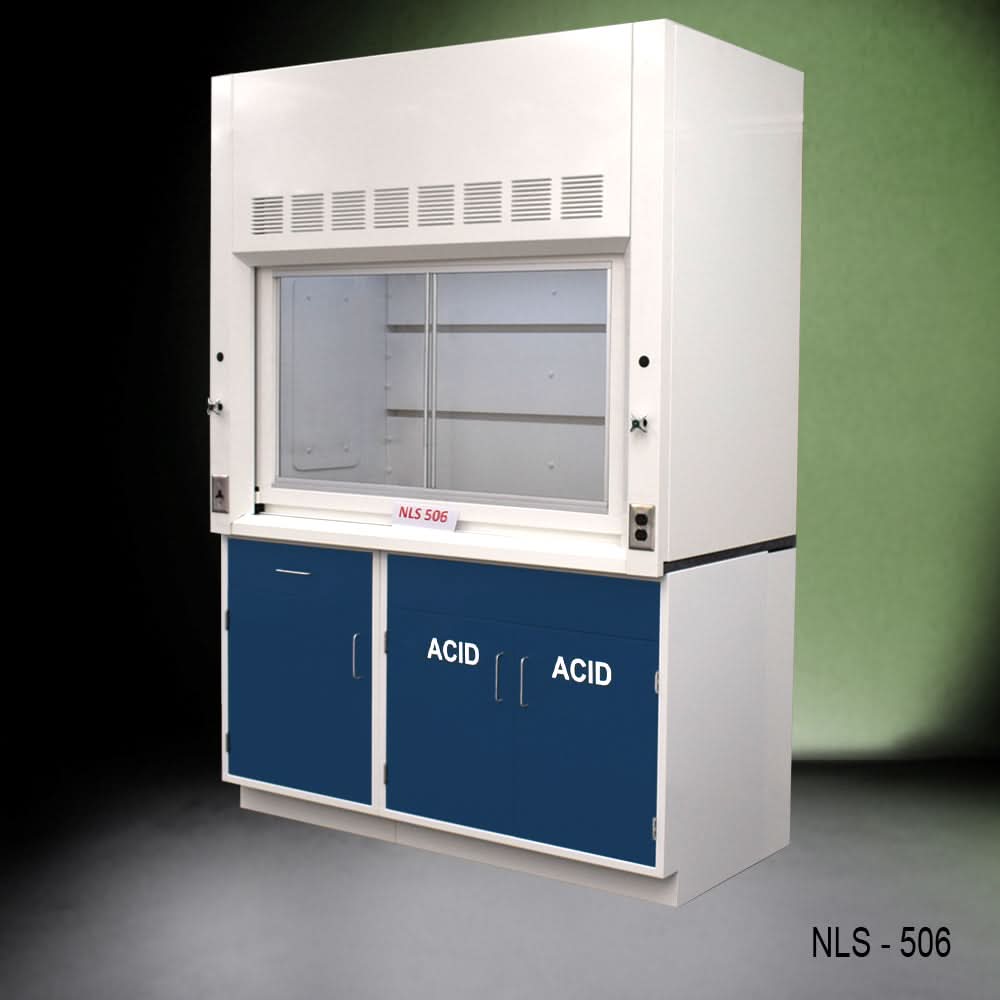 5′ Fisher American Fume Hood w/ Blue ACID Storage