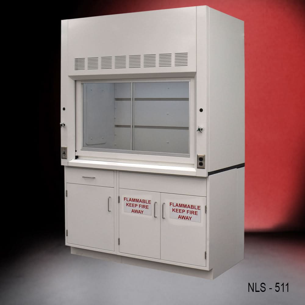 5′ x 4′ Fisher American Fume Hood w/ Flammable& General Storage