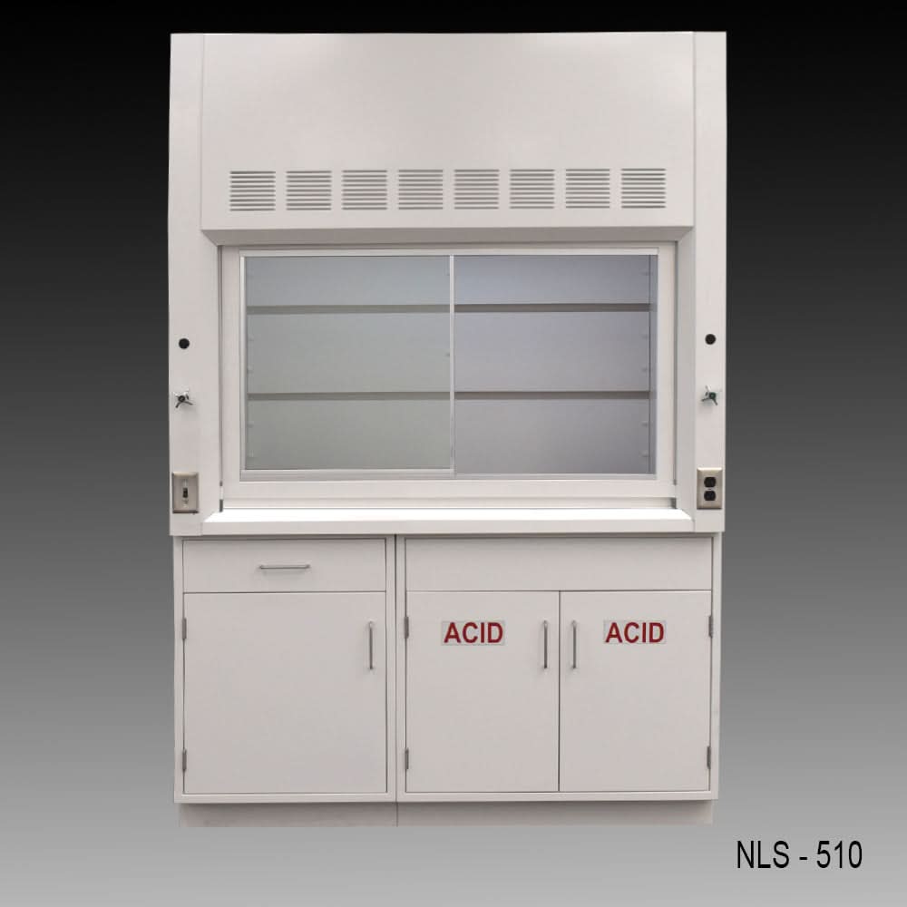 5′ x 4′ Fisher American Fume Hood w/ ACID & General Storage