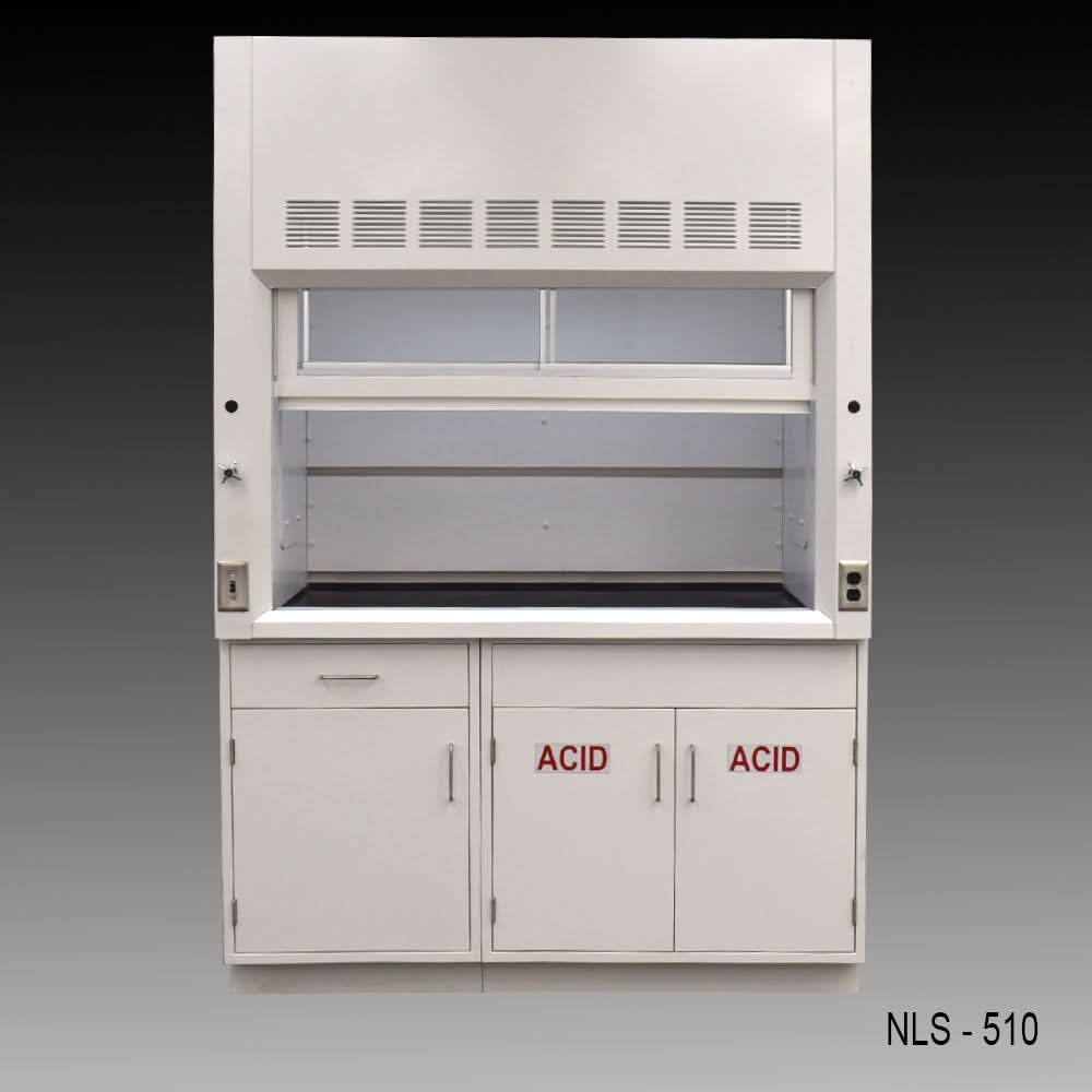 5′ x 4′ Fisher American Fume Hood w/ ACID & General Storage