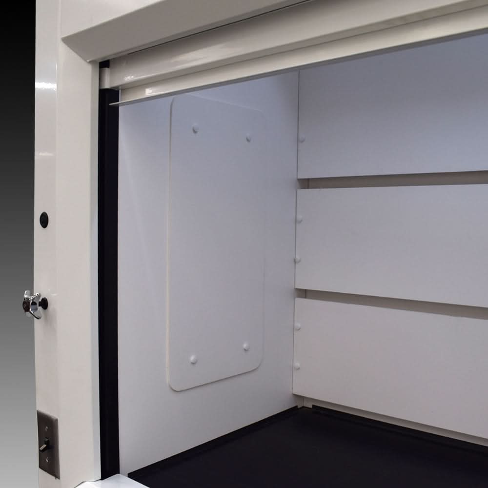 5′ x 4′ Fisher American Fume Hood w/ ACID & General Storage / Blue