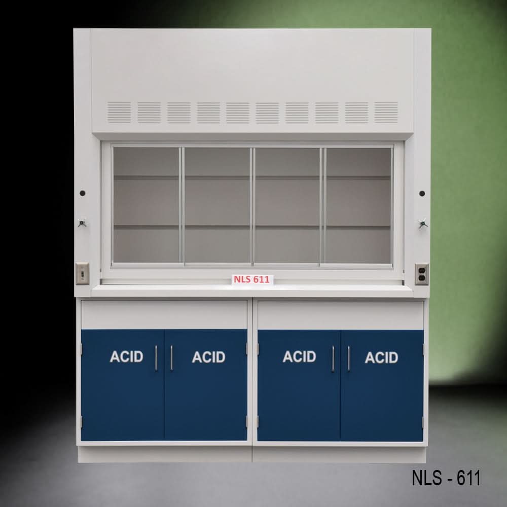 6′ Fisher American Fume Hood w/ Blue Acid Storage