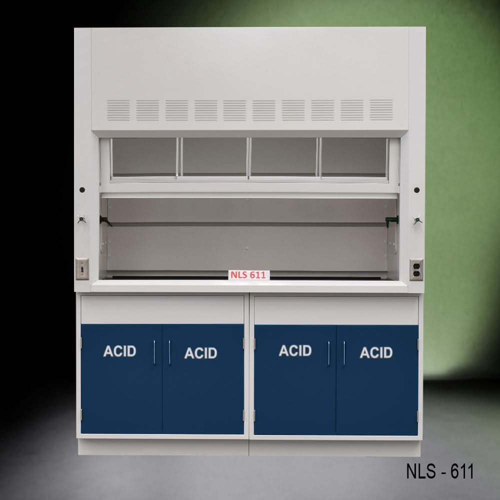 6′ Fisher American Fume Hood w/ Blue Acid Storage