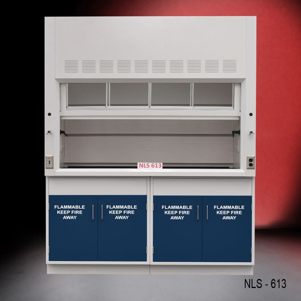 6′ Fisher American Fume Hood w/ Flammable storage Blue